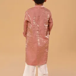 The Mini Trunk Boys Beads And Stones Mandarin Collar Kurta With Trousers image 4