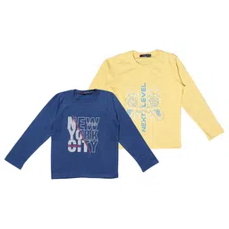 NeuVin Pack Of 2 Kids Graphic Printed Round Neck Long Sleeves Regular Fit Casual T-Shirts-image-78