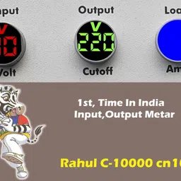 rahul C-10000 cn10 Kva/40 Amp,Manual 8 Booster,Input 90-260 Volt,Use a Maximum of 40 Amp Load,With 2+1 Metar Input,Output+Load Indicator,With Over Load MCB, Mainline Autocut Copper Voltage Stabilizer Autocut Voltage Stabilizer image 2