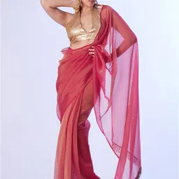 Kalista Solid Organza Saree with Blouse Piece-picture-40