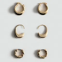 MANGO Set of 3 Circular Hoop Earrings-picture-37