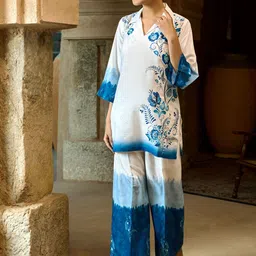 WOMEN PLUS Safar Spring Summer 2025 Gold Digitally Printed Cotton Linen Co-Ord Set-picture-15