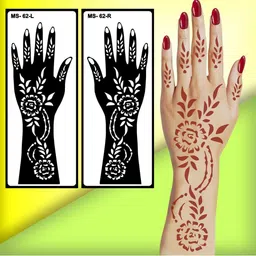 VOORKOMS Mehndi Stencil Sticker Designs With Detailed Floral & Leaf-image-84