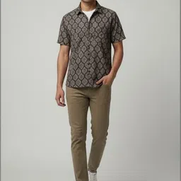 MANRANGI Men Slim Fit Printed Casual Shirt image 4