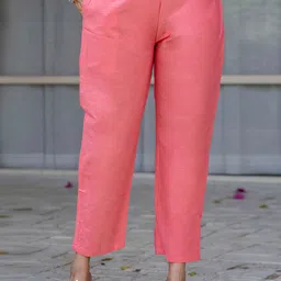 SANISA Women Pink Woven Design Cotton Blend With Dupatta image 4