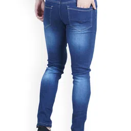 LINARIA Men Classic Slim Fit Mildly Distressed Light Fade Cotton Jeans image 2