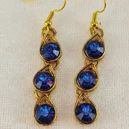 Vidhya Kangan Blue Brass Stone stud Free Hasli image 3
