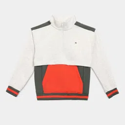 Tommy Hilfiger Europe Boys Colourblocked High Neck Half Zipper Pullover-picture-47
