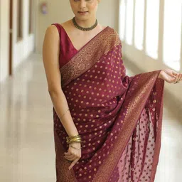 Moda Rapido Woven Design Zari Silk Blend Heavy Work Banarasi Saree image 4