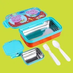 striders Peppa Pig Insulated Kids Lunch Box with Spoon Perfect for School & Picnics 1 Containers Lunch Box image 4