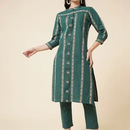 Anushil Women Ethnic Motifs Printed Regular Kurta with Trousers-picture-19