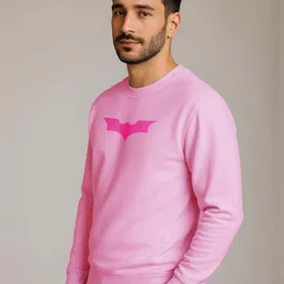 Organic Chics Men Batman Printed Round Neck Pullover Sweatshirt image 5