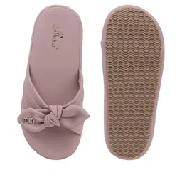 Dollphin Women Lavender Open Toe Solid Slip-On Round Toe Flats With Bows image 2