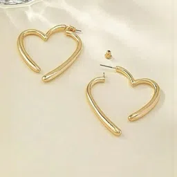 House of Nimriti Heart Shaped Hoop Earrings-image-38