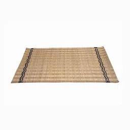 FERRA INDICA Beige Natural Stripes Madurkathi Floor Mat-image-0