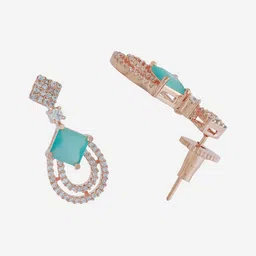 Kushal's Fashion Jewellery Rose Gold-Plated Teardrop Shaped Drop Earrings image 3