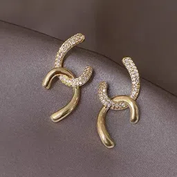 Just Lil Things Artificial Stones Studded Contemporary Shaped Studs image 1