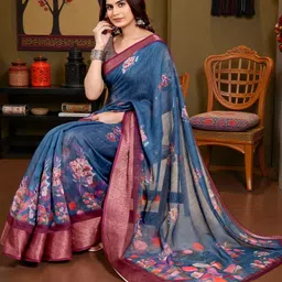 PAMPER YOURSELF Floral Handloom Saree image 5