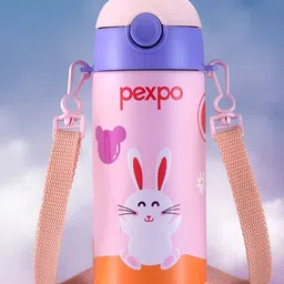 Pexpo Pink & Blue Cartoon Characters Printed Stainless Steel Water Bottle-300 ml-picture-24