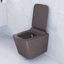 plantex Commode for Toilet/Ceramic Western Toilet/Rimless Wall Hung Commode Toilet Seat - P-Trap (T03, Brown) Western Commode image 3