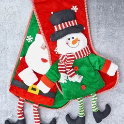 Little Surprise Box LLP Set Of 2 Glitter Legs Santa & Snowman Festive Decor-picture-49