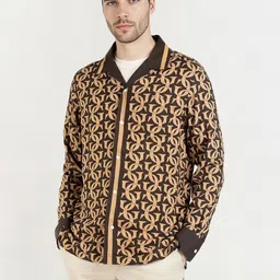 GANT Men Relaxed Fit Geometric Printed Cuban Collar Casual Shirt-picture-37