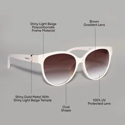 Espee Women Brown Lens & Brown Oval Sunglasses with image 3