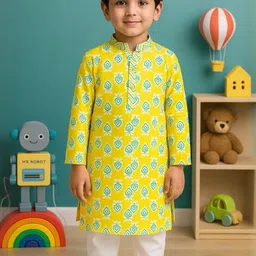 Cae Boys Ethnic Motifs Printed Regular Kurta with Pyjamas-image-55
