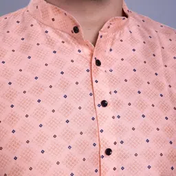 SHIWAM ETHNIX Men Floral Printed Thread Work Kurta image 4