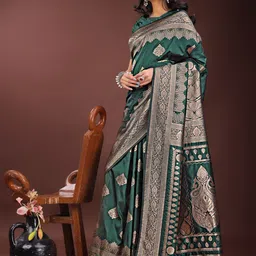 Mitera Woven Design Zari Silk Blend Saree image 5