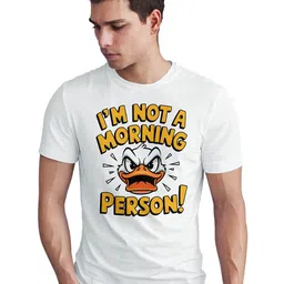 Seekbuylove Men Donald Duck Bio Finish Typography Printed Round Neck Cotton T-shirt-picture-36