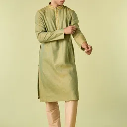 Diwas by Manyavar Men Embroidered Regular Thread Work Kurta with Pyjamas-picture-38