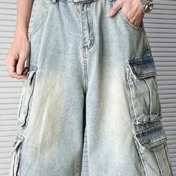 StyleCast x Revolte Men Loose Fit Washed Cargo Jorts image 3