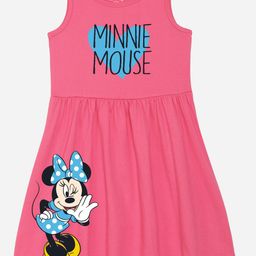YK Disney Girls Printed Round Neck Sleeveless Fit & Flare Dress-picture-42