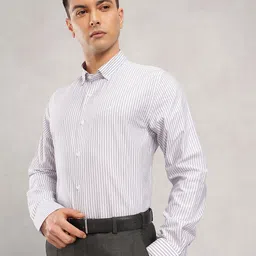 Nautica Slim Fit Striped Pure Cotton Formal Shirt-image-38