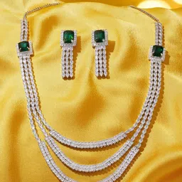 AMI Silver-Plated Stone-Studded Jewellery Set-image-31