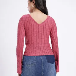 glitchez Self Designed Boat Neck Regular Top image 3