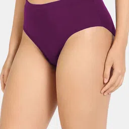 HRX by Hrithik Roshan Pack Of 2 High-Rise Bamboo Hipster Briefs WO-L5-Olive-L9-Dark Pink-M image 5