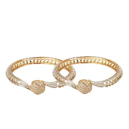 Shiv Jewels Set of 2 Gold-Plated Stone-Studded Bangles image 4