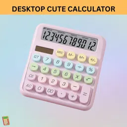 clairbell Desktop Cute Calculator, 12-Digit Large Display With Aesthetic Candy ColorO134 Desktop Cute Calculator, 12-Digit Large Display With Aesthetic Candy ColorW134 Basic Calculator-picture-41