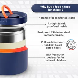 foodnfood Dazzle Puf Insulated Hot&cold Containers Steel Spoon&Fork | Leak-Proof Lunchbox 3 Containers Lunch Box image 3