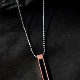 VOJ Men Silver-Plated Rectangular Shaped Pendent With Chain-picture-46