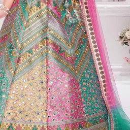 JAY NAGNATH FAB Girls Printed Mirror Work Ready to Wear Lehenga & Blouse With Dupatta image 5