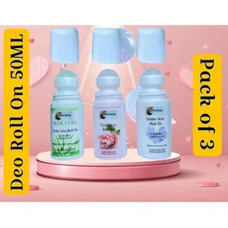 Elecsera Set Of 3 Rose, Lavender & Aloe Vera Long Lasting Underarm Roll On - 50 ml Each-picture-17