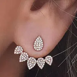 Estailo fashion Artificial Stones Studded Teardrop Shaped Studs-picture-29