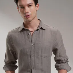 HIGHLANDER Men Comfort Slim Fit Opaque Casual Shirt-picture-28