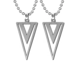 Utkarsh Silver-Plated Geometric Pendants with Chains-picture-18