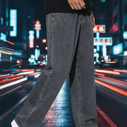 FALKRA Men Straight Fit Mid-Rise Light Fade Stretchable Jeans image 5