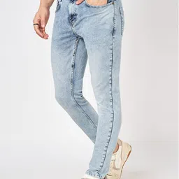 SF JEANS by Pantaloons Men Skinny Fit Low Distress Heavy Fade Jeans image 2