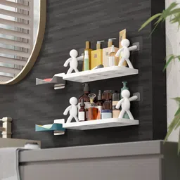 Self Adhesivecute Floating Shelves Wall Shelf for Home, Office & Kitchen X2.20 Plastic Wall Shelf-image-61
